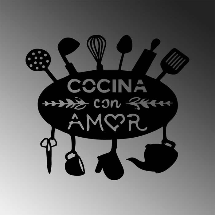 Wallity Cocina Con Amor Escultura de pared